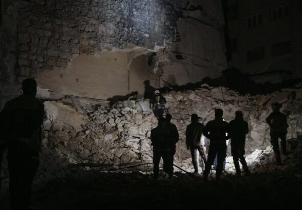 انهيار مبنى في حلب